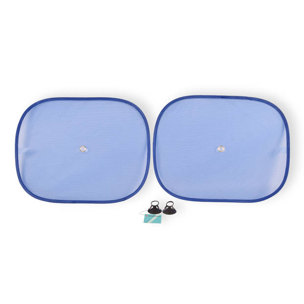 2x Blue Custom Sun Protection - Luxury Polyester & Plastic Car accessories - Dimensions: 44x36cm