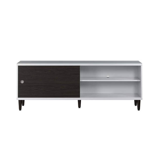 Evolution TV-meubel 1 deur, 2 planken wit, zwart.