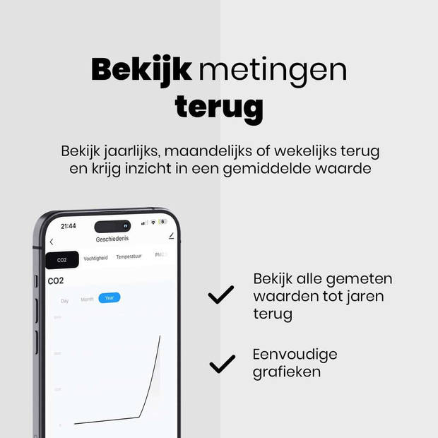 Agunto AGU-AQ1 Luchtkwaliteitsmeter - Hygrometer - Co2 Meter Binnen