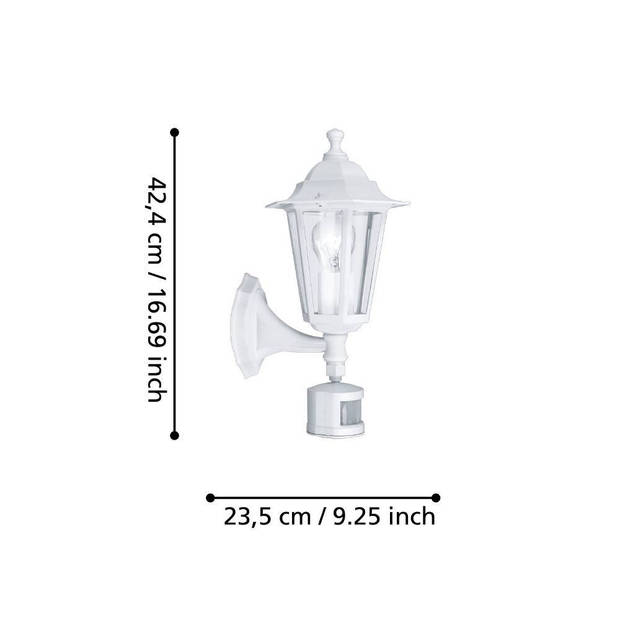 EGLO Laterna 5 Wandlamp buiten - E27 - 16.5 cm - Wit