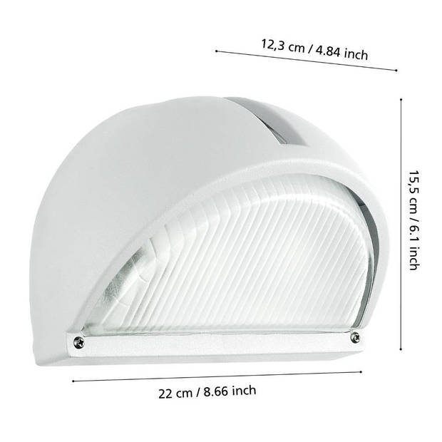 EGLO Onja - Buitenverlichting - Wandlamp - 1 Lichts - Wit - Helder