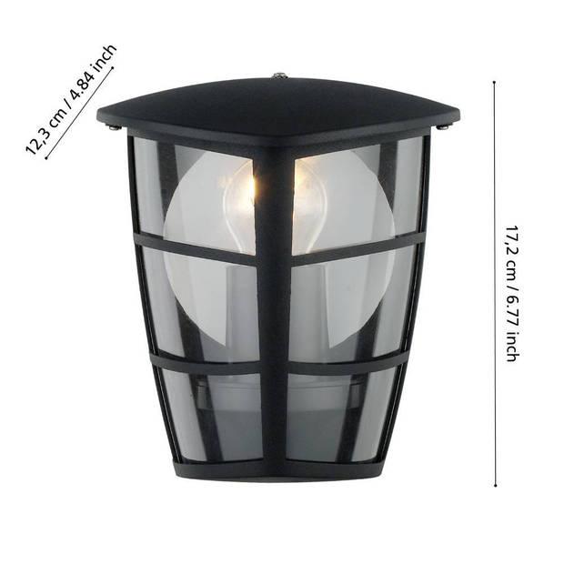 EGLO Aloria Wandlamp buiten - E27 - 18 cm - Zwart