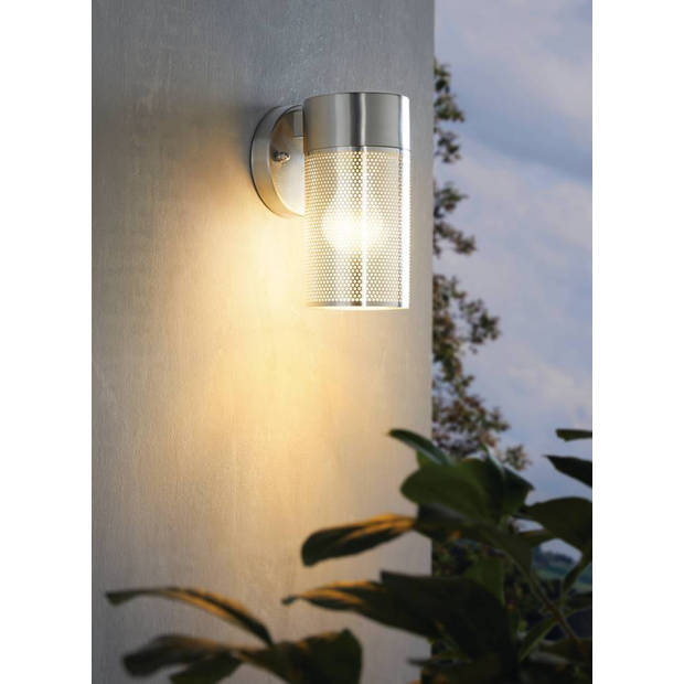 EGLO Fantecolo Wandlamp buiten - E27 - 10 cm - RVS