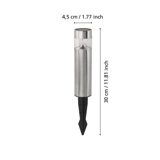 EGLO z_solar tuinverlichting zonne-energie - prikspot - set 5 x LED - RVS