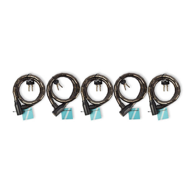 Indestructible Bicycle Lock Set with 5 locks! Black Metal - 1.8cm x 80cm - Theft prevention