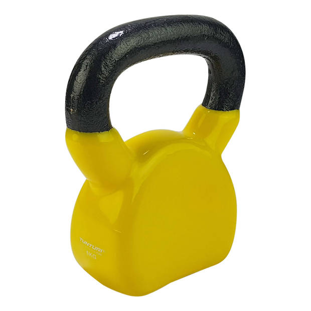 Tunturi Kettlebell - Vinyl - Gewicht - 6kg - Geel - Incl. gratis fitness app