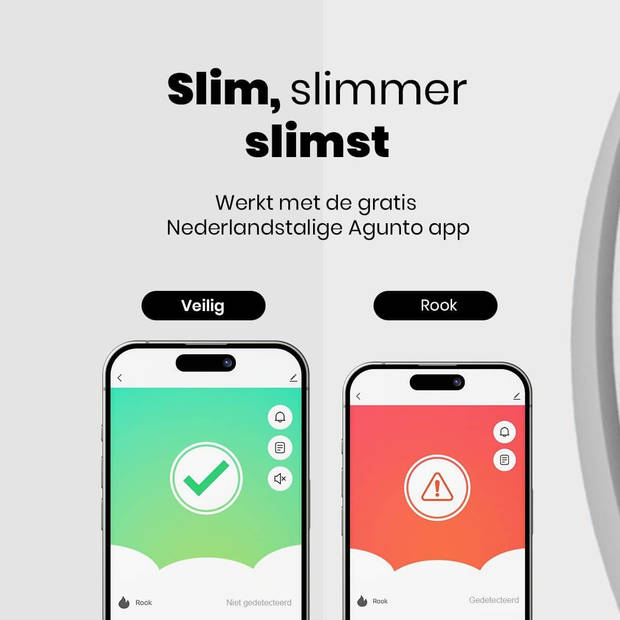 Agunto AGU-SD1 Slimme Rookmelder En CO Melder - Melding Via App - EU EN14604 - WiFi