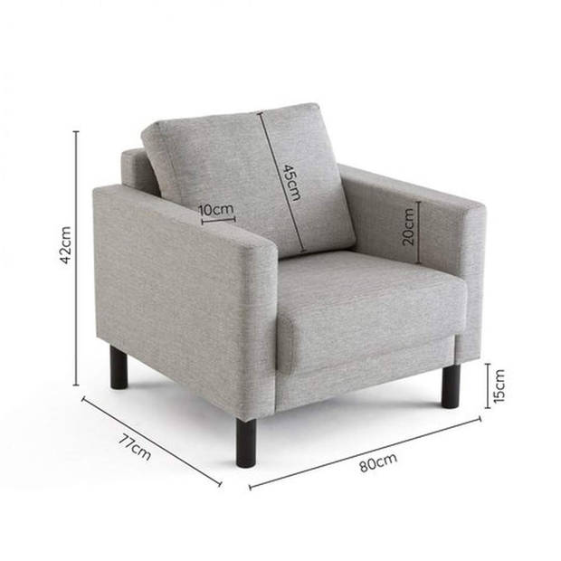 CSS bank fauteuil, 2 en 3 persoons grijs.