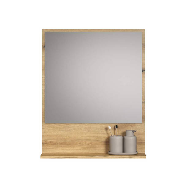 PureBliss spiegel bad 60cm met plank eik decor.