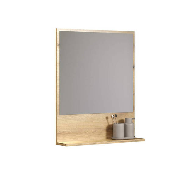 PureBliss spiegel bad 60cm met plank eik decor.