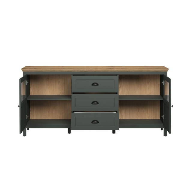 Stanton dressoir groen, eik decor.