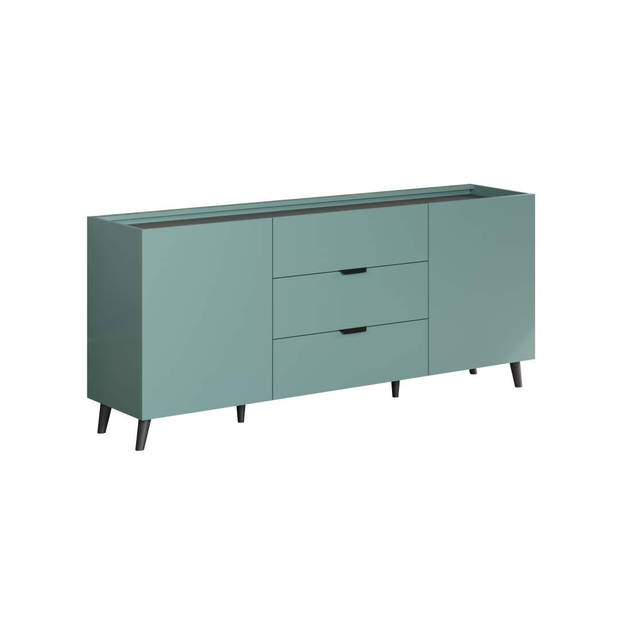 Melton dressoir blauw, zwart.