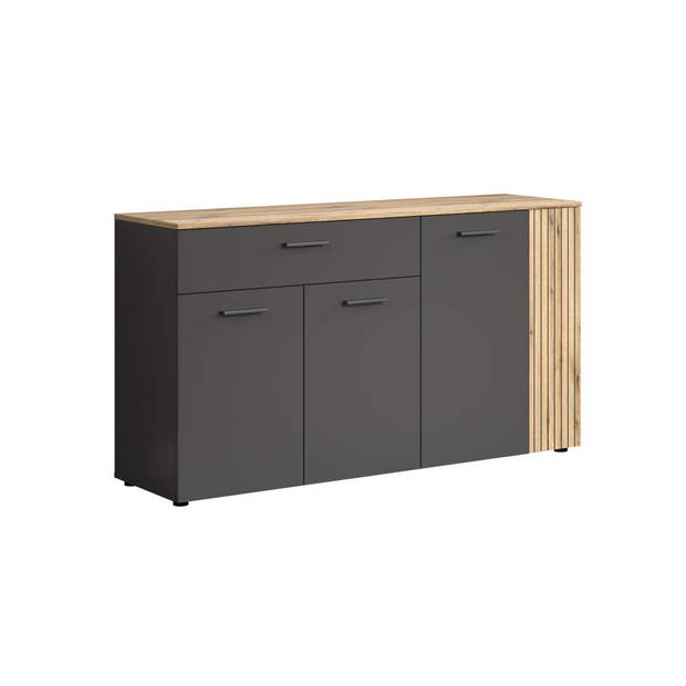 Esteban dressoir grijs, eik decor.