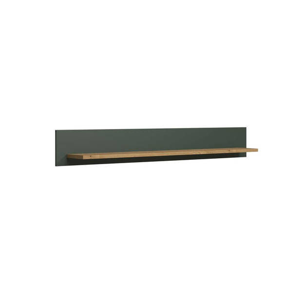 Stanton wandkast wandplank groen, eik decor.