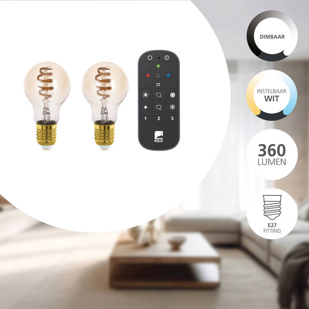 EGLO connect.z Smart Starterspakket - 2x E27 Spiral LED lampen