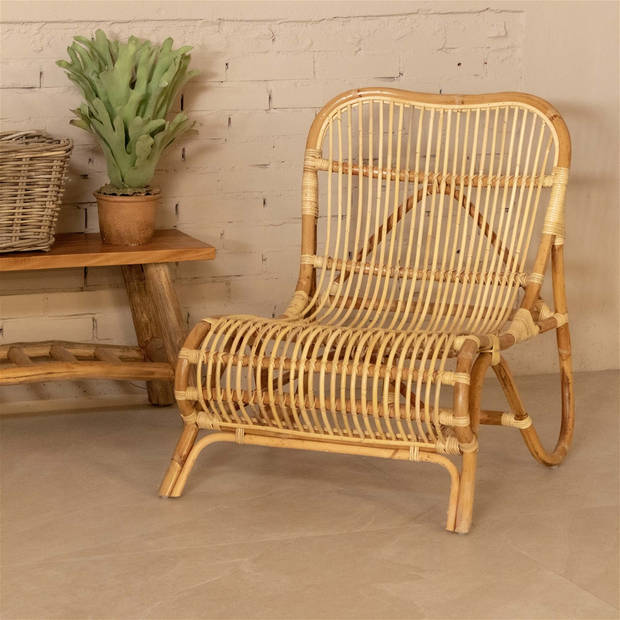 Het Mandenhuys - Rotan Loungestoel Naturel - Bohemian - Relaxfauteuil