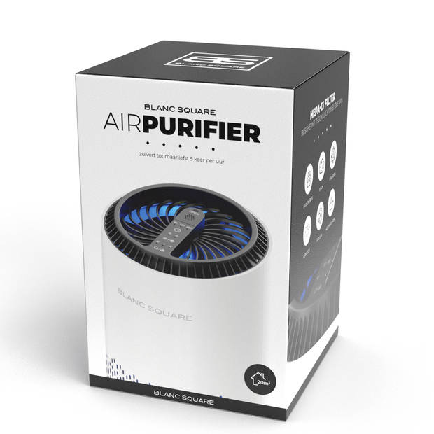 BS® Luchtreiniger - Air Purifier Pro met HEPA filter + Koolstoffilter - Werkt 99% tegen Allergie Stof Hooikoorts