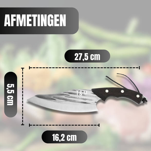 T&M Knives Koksmes BBQ Vleesmes Gezandstraald RVS Incl. Cadeaubox