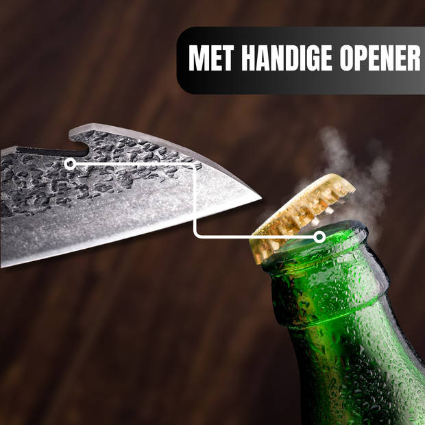 Gehamerd Hakmes Koksmes Met Opener BBQ Mes