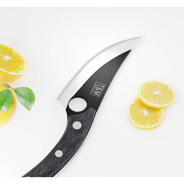 T&M Knives Professioneel Koksmes Vlijmscherp van RVS Japans Ergonomisch Handvat Zwart 27CM