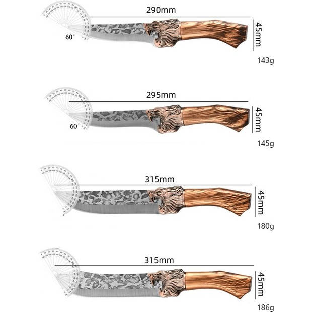 T&M Knives Messenset Professioneel 4-delig - Japanse Koksmessen Santokumes Cadeaubox