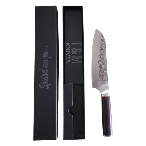 T&M Knives Koksmes Bodils Japans Koksmes Van Keihard Staal Gehamerd Lemmet Met Cadeaubox