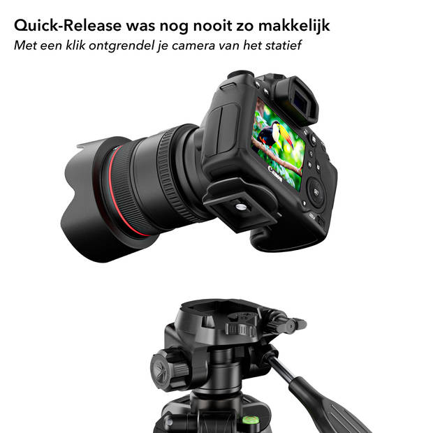 BS® Tripod Camera statief Pro - Met Smartphone telefoon houder - 172cm - Sony Canon Nikon