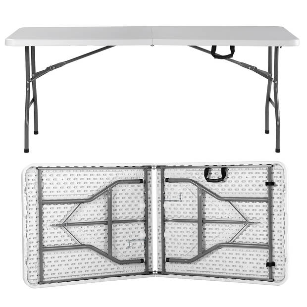 Bardi Inklapbare Campingtafel 180 x 74 x 73 cm. Wit - 6 tot 8 Persoons