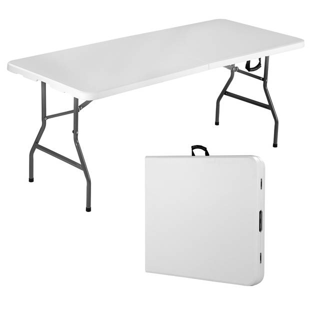 Bardi Inklapbare Campingtafel 180 x 74 x 73 cm. Wit - 6 tot 8 Persoons