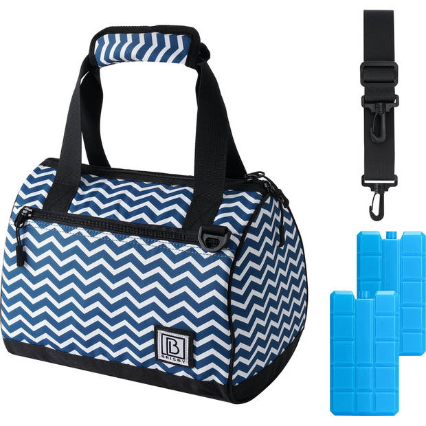 Brisby 4 Laags Geïsoleerde Koeltas - Lunchtas 10 Liter - Zigzag Blauw