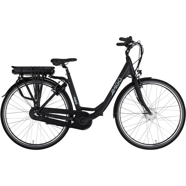 AMIGO Elektrische Stadsfiets E-Faro S1 28 Inch 49 cm Dames 3V V-Brakes Matzwart