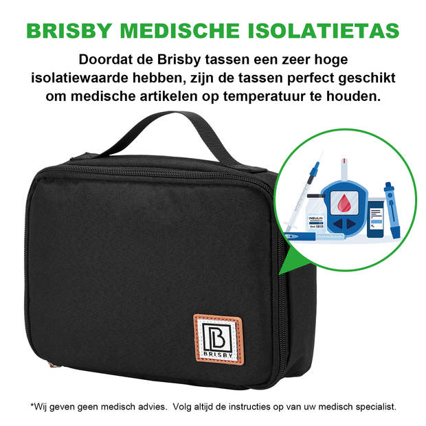 Brisby 4 Laags Geïsoleerde Koeltas - Lunchtas 2.5 liter - Zwart