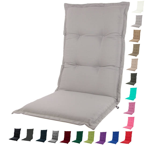 Kopu® Prisma Silver - Comfortabel Tuinkussen met Hoge Rug - Grijs