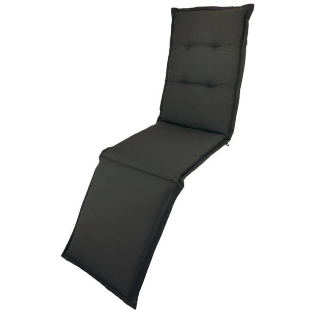 Kopu® Prisma Grey - Comfortabel Deckchairkussen 200x50 cm - Grijs