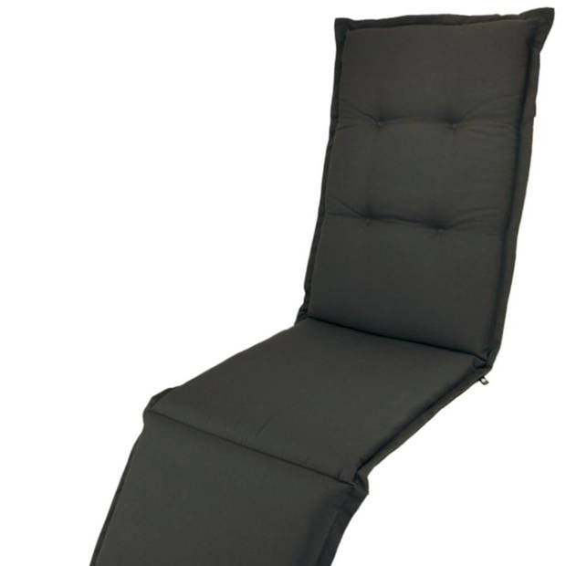 Kopu® Prisma Grey - Comfortabel Deckchairkussen 200x50 cm - Grijs