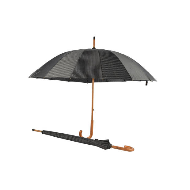 Exquisite And Stylish Black And White Umbrellas For Adults - Set Of 2 With Wooden Stick And Hooks – 102Cm Diameter