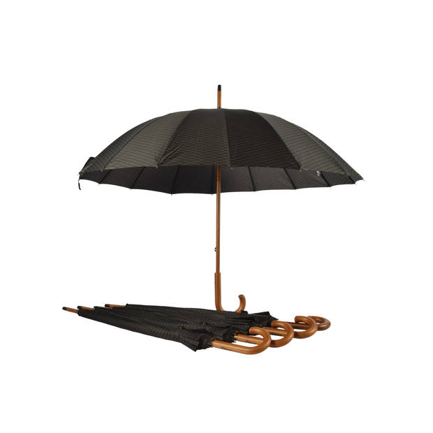 Five Handy Large Umbrellas - Black & Dark Green - Stormproof - Suitable for Adults and Unisex - Width: ~ 102cm - With