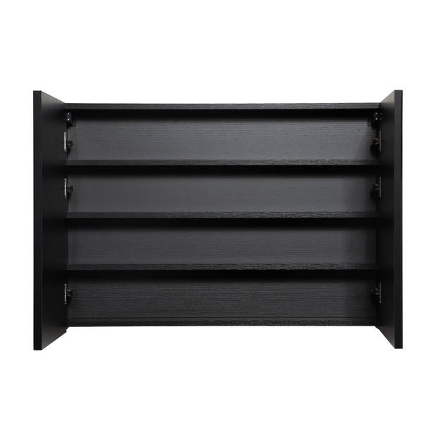 Badplaats Spiegelkast Cuba 100 x 16 x 70 cm - zwart houtnerf