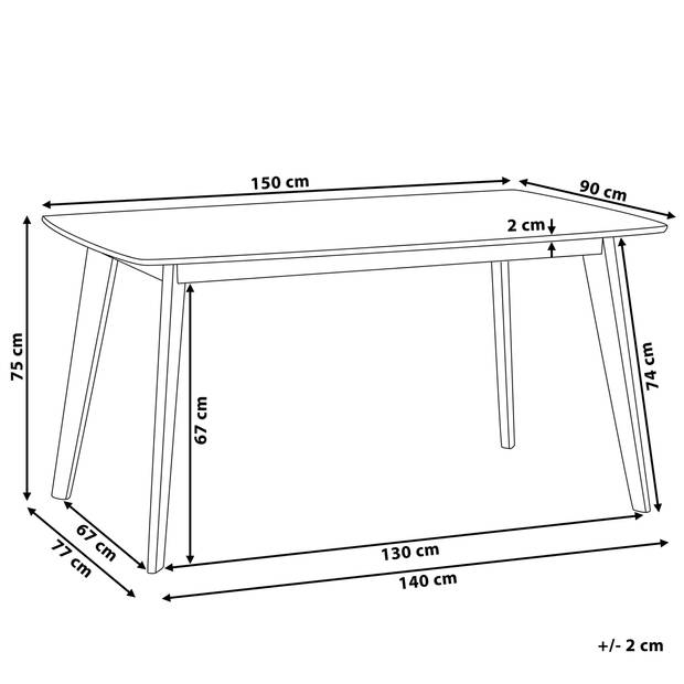 Beliani SANTOS - Eettafel-Wit-MDF