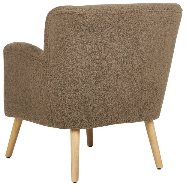 Beliani TUMBA - Fauteuil-Bruin-Bouclé