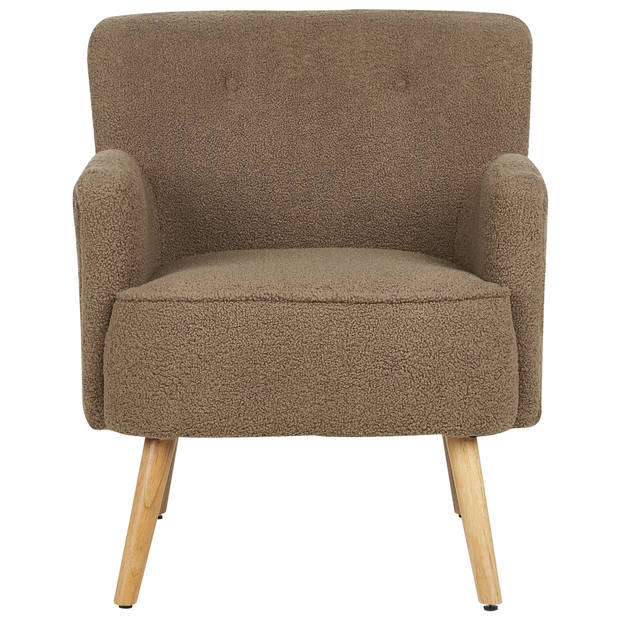 Beliani TUMBA - Fauteuil-Bruin-Bouclé