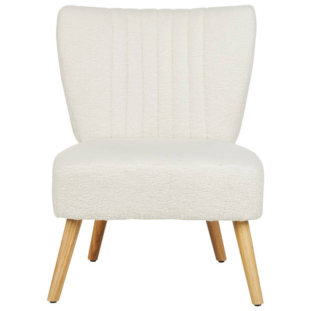 Beliani VAASA - Fauteuil-Wit-Bouclé