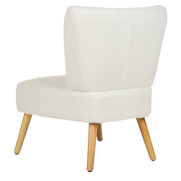 Beliani VAASA - Fauteuil-Wit-Bouclé