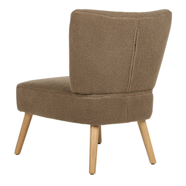 Beliani VAASA - Fauteuil-Bruin-Bouclé