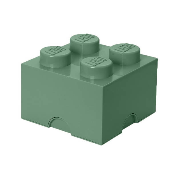 LEGO - Set van 2 - Opbergbox Brick 4, Zandgroen - LEGO