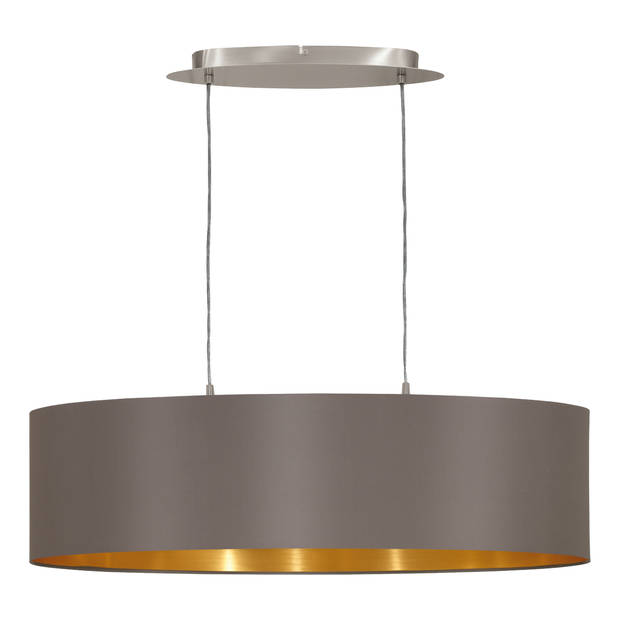 EGLO Maserlo - Hanglamp - 2 Lichts - 78cm - Nikkel-Mat - Goud