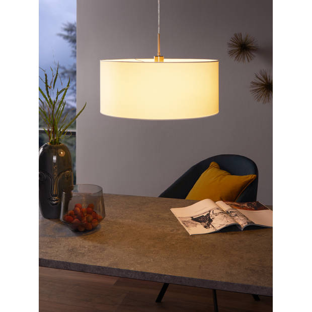 EGLO Pasteri - Hanglamp - 1 Lichts - Ø530mm. - Nikkel-Mat - Wit