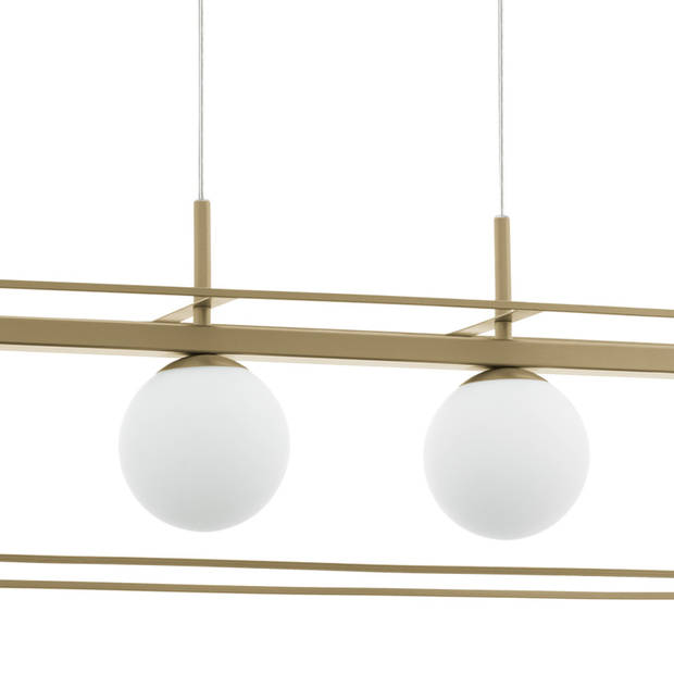 EGLO Vallaspra Hanglamp - E14 - 91 cm - Goud/Wit