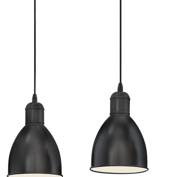 EGLO Priddy Hanglamp - E27 - 97,5 cm - Zwart/Wit
