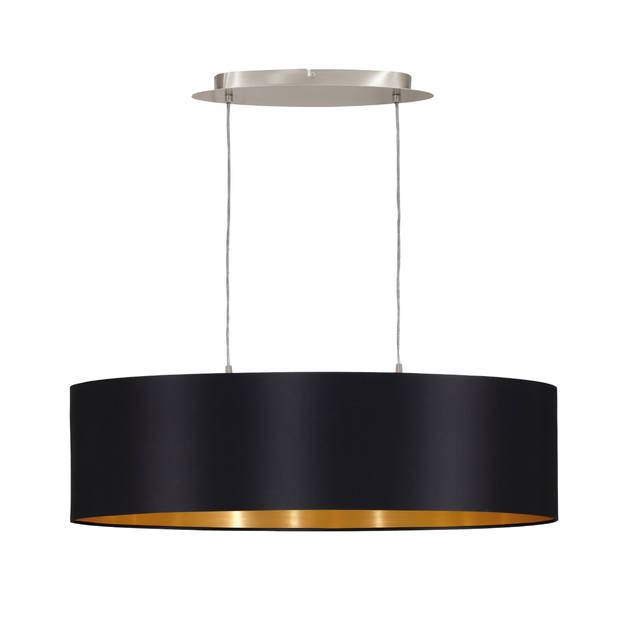 EGLO Maserlo - Hanglamp - 2 Lichts - 78cm - Nikkel-Mat - Zwart, Goud